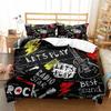 Fashion Bedding Set Cartoon Graffiti Polyester Duvet Cover Pillowcase Single King Double Full Queen Size Polyester Quilt Cover