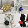 Dumpling Wrinkled Wrap Crossbody Bag Soft Compact Handbag For Women Outfit Daily