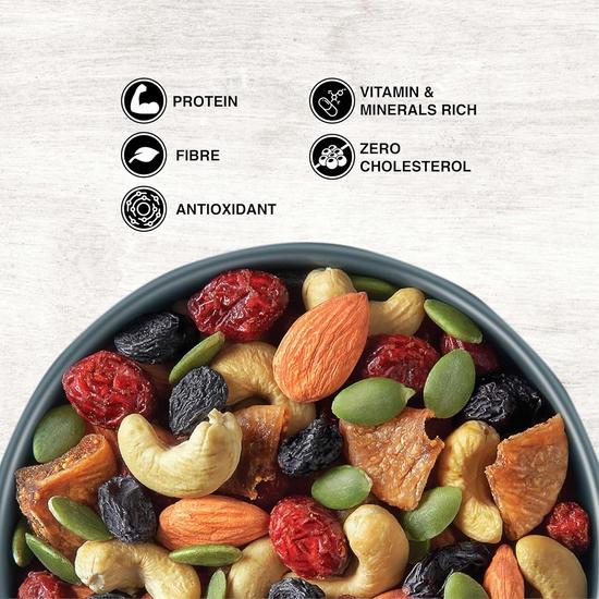 Pureheart Nutmix Fruit & Nuts (1 kg) Natural Premium Mix Nuts (Cashews, Almonds, Raisins, Cranberries) & Crunchy Dry Fruits Panchmeva
