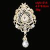 DIEZI Luxury Gold Silver Color Crystal Brooches for Women Girls Wedding Bridal Bouquet Water Drop Flower Brooch Pins Accessories