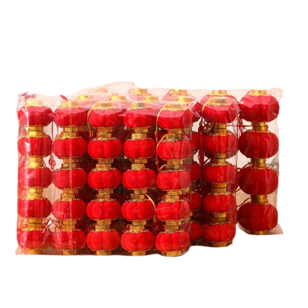 Red Color Chinese Red Lantern Plush Material Bonsai Pendant Decoration Spring Festival