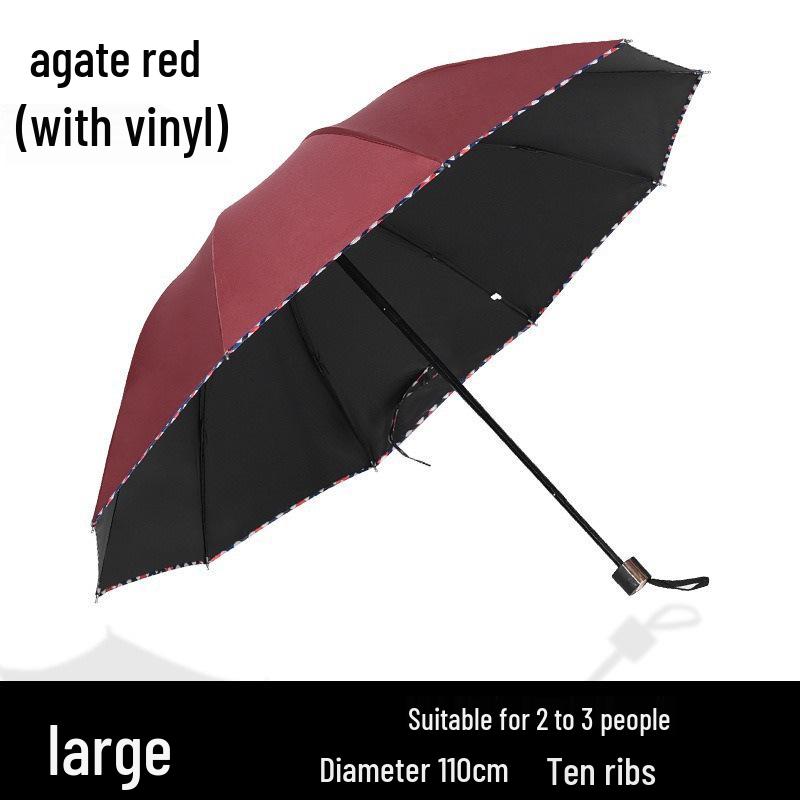 Dual-Use Extra Large Folding Umbrella - 12 Ribs for Sun and Rain Protection