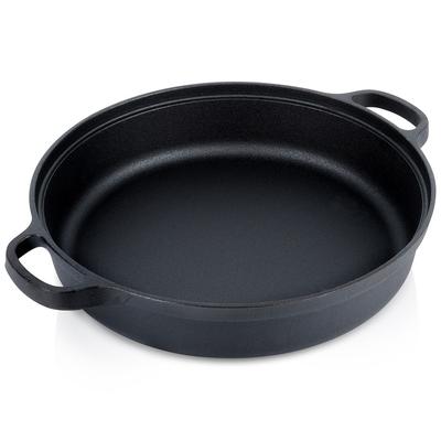 Deep Cast Iron Frying Pan for Gas Induction Grill Fireplace for Oven 30 Cm