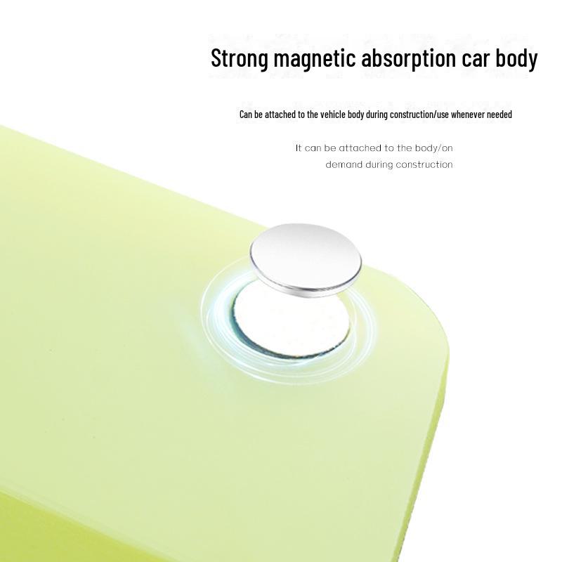 Trapezoidal Magnetic Fluorescent Green Paint Mask & Glass Soft Scraper for Manual Polishing