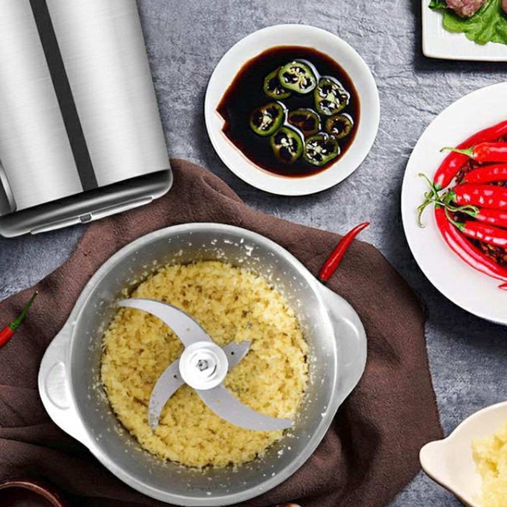 500W 3 Geschwindigkeiten 6L Elektrischer Fleischwolf Gemüsehacker Zerkleinerer Küchenmaschine Schneidemaschine Slicer 304 Edelstahl 220V/50HZ