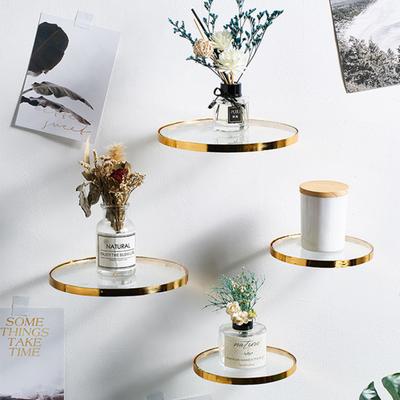 Starke Tragfähigkeit Tragbares Schönes, rundes modernes Bücherregal Wandregal aus Glas Schwebendes Pflanzenregal
