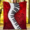 Music Keys Flannel Fleece Blanket Cozy Warm Throw Blanket For Couch Bed Travel All Season Use