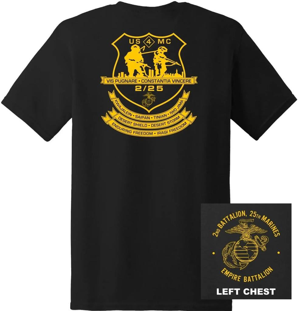 US Marine Corps 2nd Battalion 25th Marine RegiUnisext TShirt 100 Cotton ONeck Short Sleeve Summer Casual Unisexs Tshirt