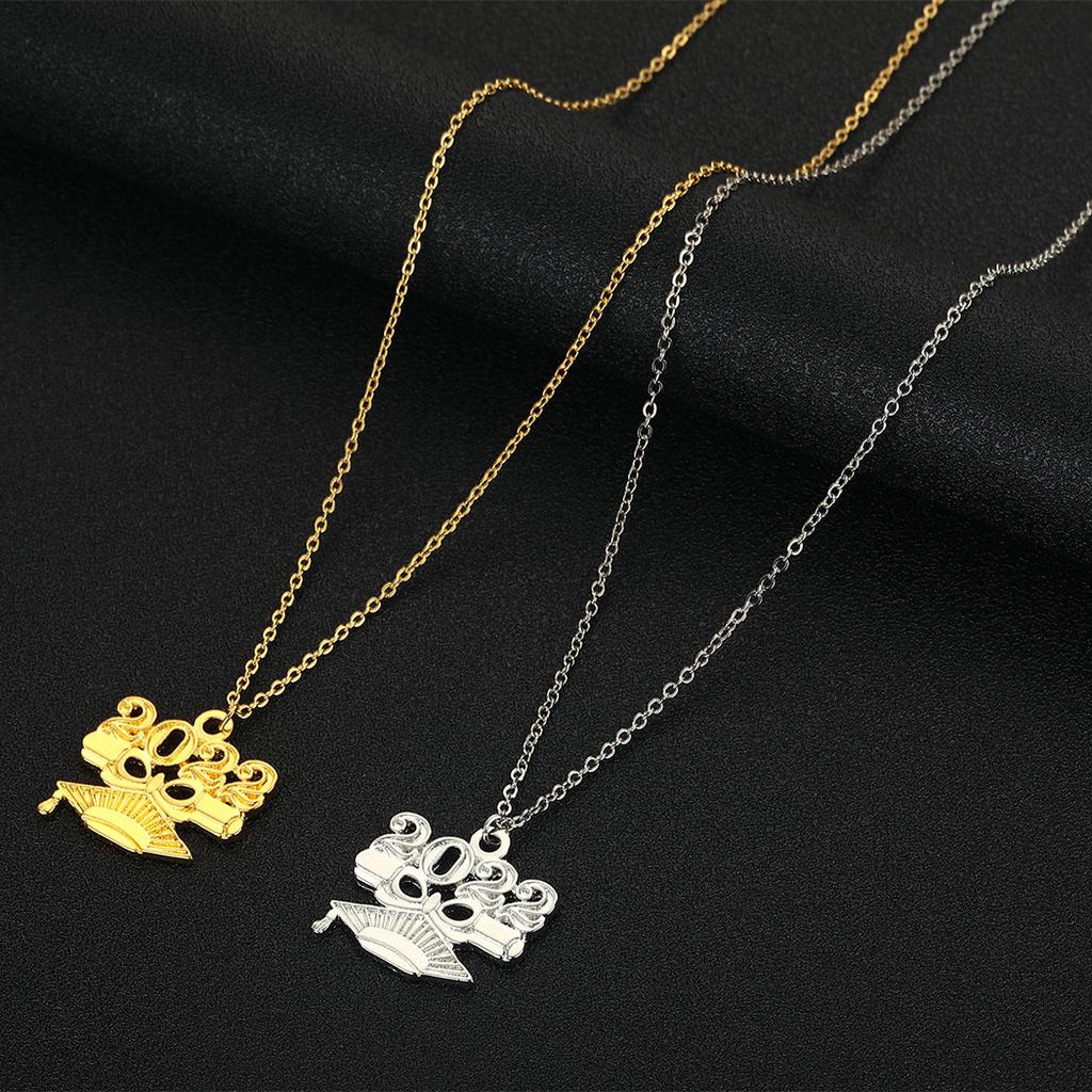 Inspirational Graduation Hat Pendant Necklace For Women Men Silver Color Chain College School Friendship Jewelry Gifts