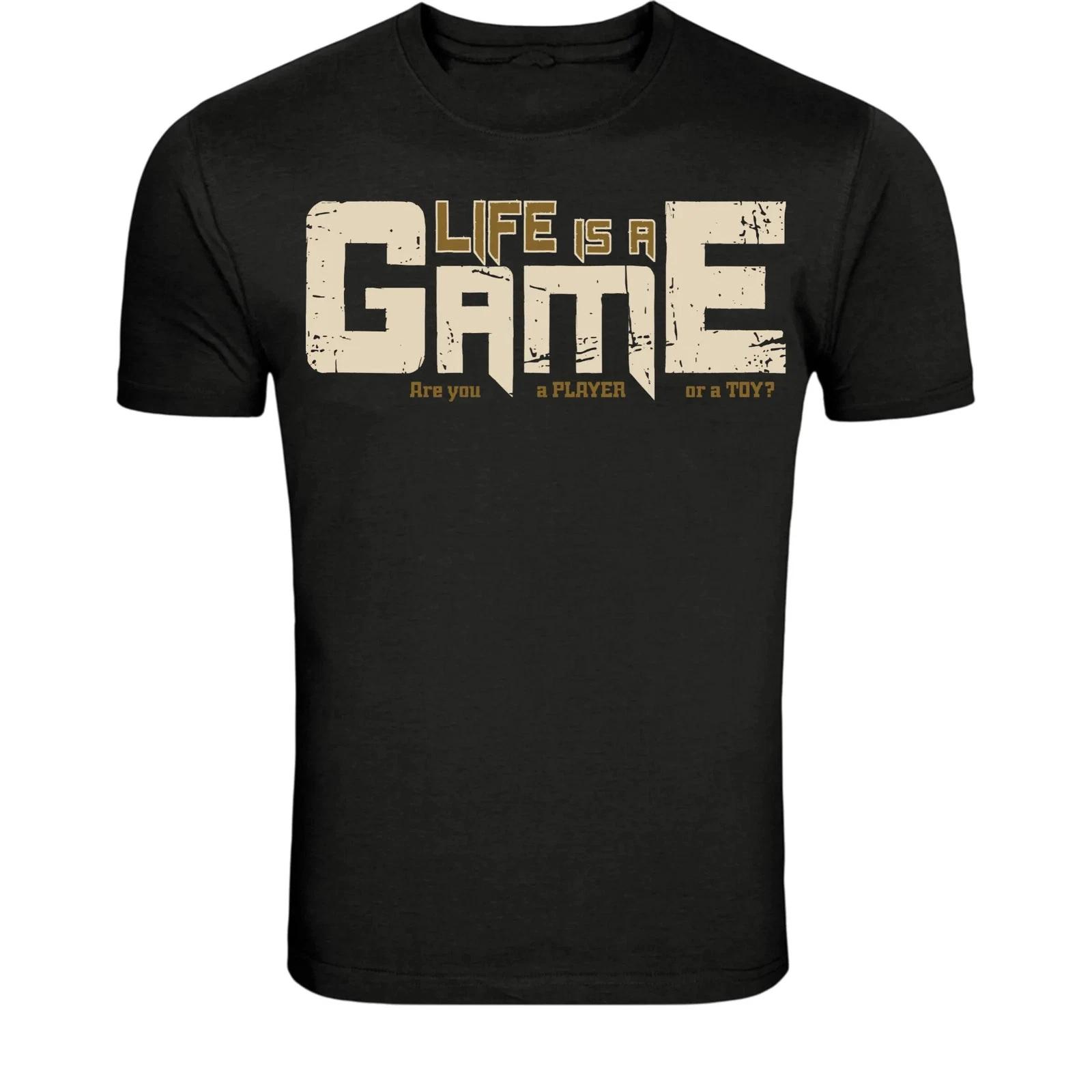 Life Is a Game Gamer T-Shirt - Funny Gaming Quote Player Graphic Tee L