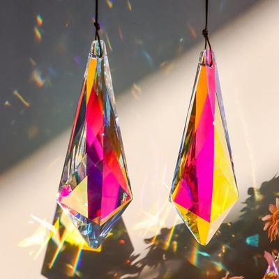 Colorful Sunshine Catcher Glass Prism Rainbow Maker Trendy Festival Accessories  for Garden Window