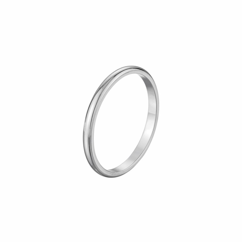 Durable Stackable Plain Band Rings 2MM Titanium Steel Rings Simple Thin Rings Midi Ring