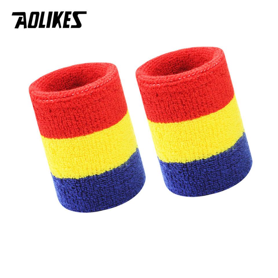 Aolikes Unisex Sport Wristband Sweatband Breathable Running Basketball Badminton Wrist Protector for Safety
