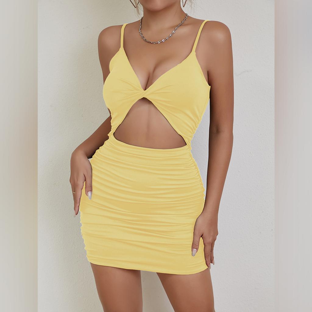 Women's Suspender Cross-pleated Fashion Sexy Dress Dress