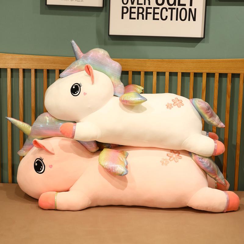 Nice 70/90cm Colorful Plush Unicorn Toy for Children Stuffed Animal Flying Horse Doll Girls Sleeping Pillow Lovely Gifts