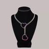 Trendige Edelstahl-Kette mit buntem Herz - Vielseitiger Unisex-Hip-Hop-Stil