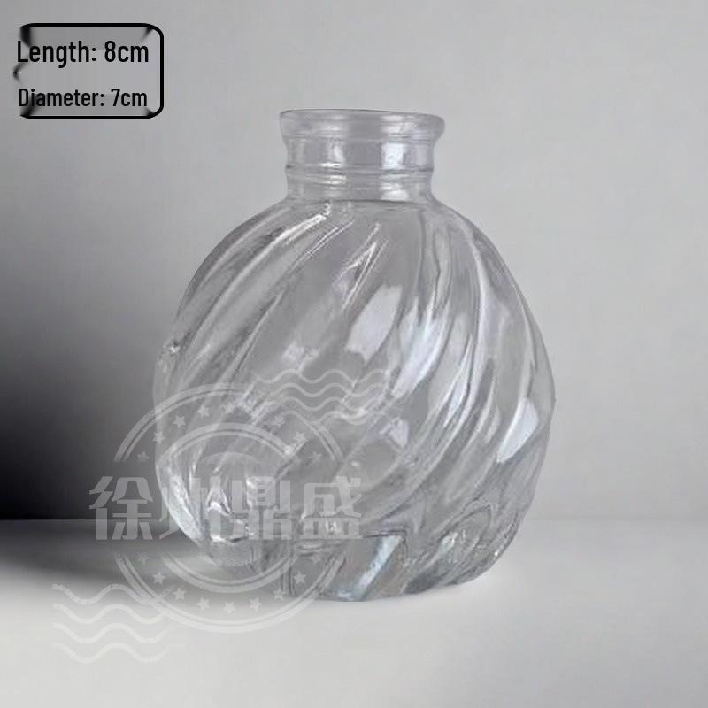 High-End Retro Glass Vase Set: Floor-Standing Transparent Ornaments In Soft Ins Style