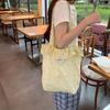 Summer Floral Plaid Ruffles Women Shoulder Bags Retro Flower Ladies Shopping Bag Handbags Commute Light Portable Girls Book Tote