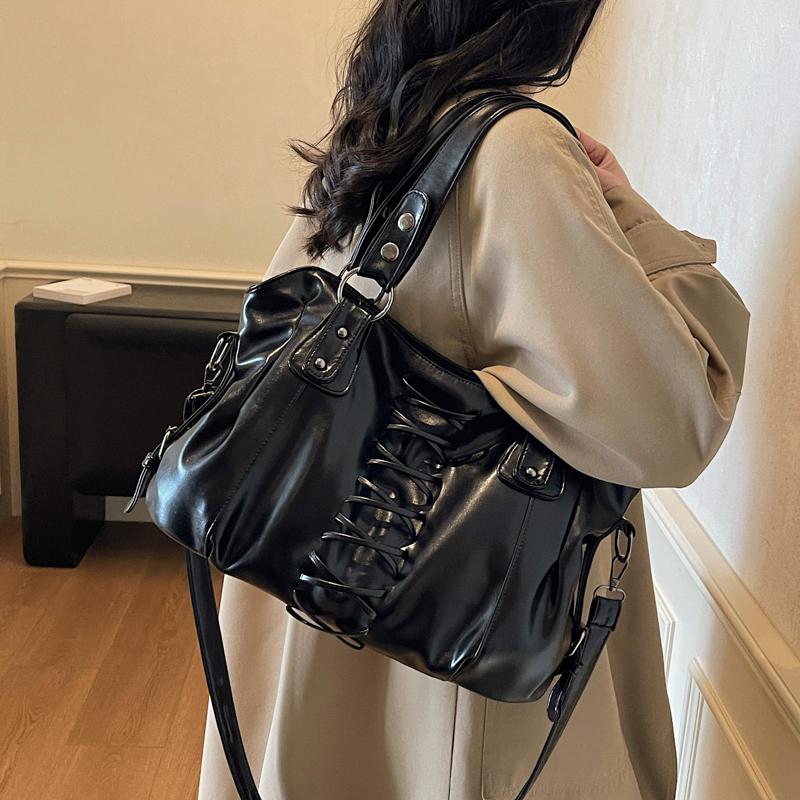 Vintage Coffee Shoulder Bag High End Lady Commute Handbag Quality Pu Leather Crossobdy Travel Tote Bag Female Big Shopping Bag