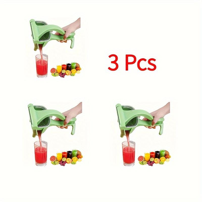 

3 шт., Ручная соковыжималка, Сверхпрочная пластиковая конструкция, Портативная ручная для цитрусовых и овощей, Пресс для домашнего, дорожного, кухонного, офисного использования, Легко чистить
