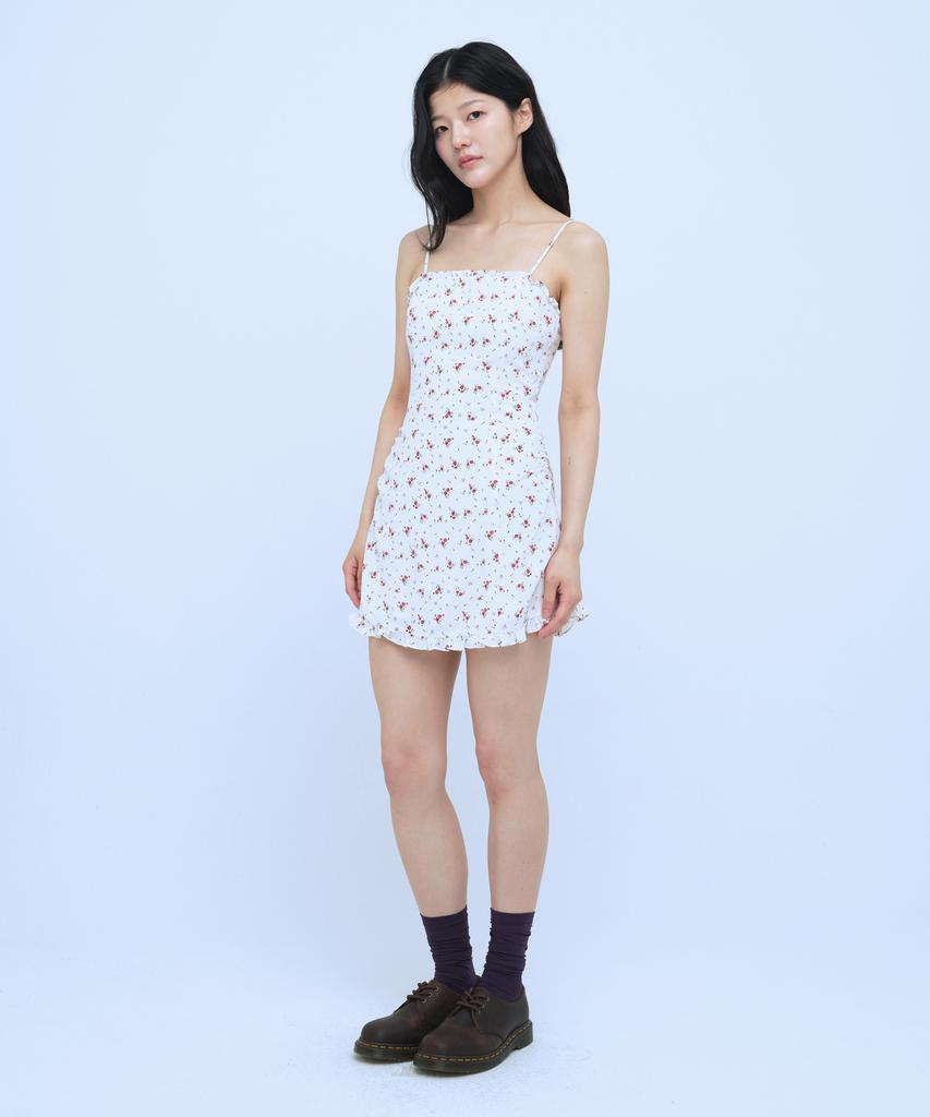 Kyuliti C Flower Frill Sleeveless Mini Dress_Ivory