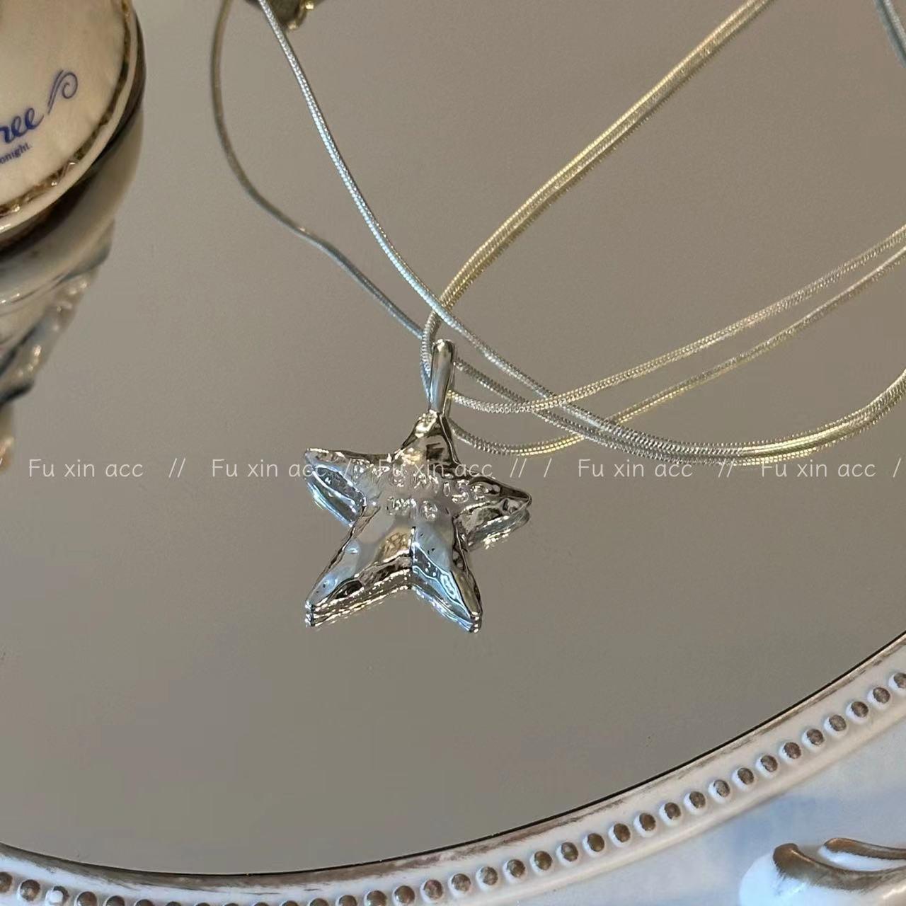 

Korean Dongdaemun Irregular Star and Pearl Necklace for Women