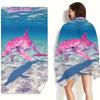 1pc Pink Dolphin Pattern Beach Towel, Suitable for Seaside, Swimming Pool,Camping Travel, Yoga Fitness Multi-Purpose Beach Towel