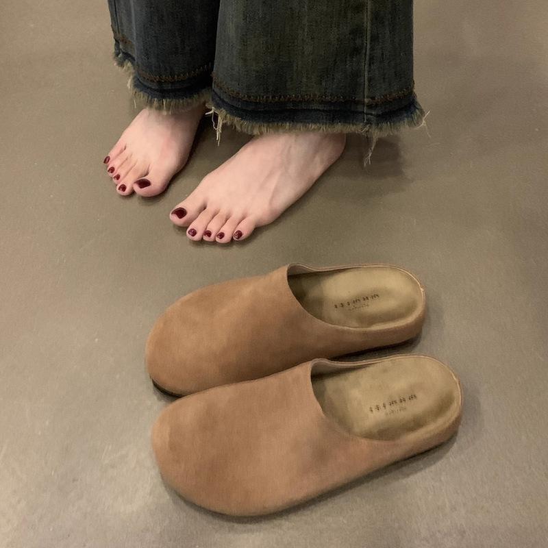 Fashion Ladies Shoes On Sale New Slingbacks Women's Slippers Spring Closed Toe Suede SolidOutdoor Casual Comfortable Plus Size Slippers