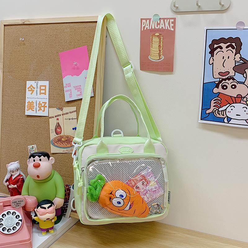 Cute Crossbody Pain Bag Student Versatile Shoulder Bag Large Capacity Commuter Handbag New Transparent Backpack