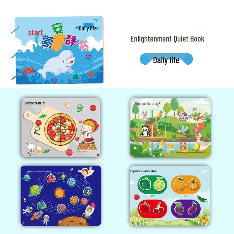 Quiet Book: Interactive Literacy Toy for Children's Early Education, Featuring Velcro Storytelling and Parent-Child Engagement