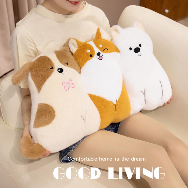 Pet-Themed Cat and Dog Hugging Pillow: Cozy Sofa and Bedroom Back Cushion with Adorable Multi-Pet Design