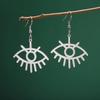 LIKGREAT Gothic Evil Eye Earring Stainless Steel Sun Eyes Drop Hoop Earrings Punk Hiphop Jewelry Amulet Gift for Women