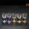 6-pack 0,5 oz Miniformaat Glazen Heldere Likeur Tequila Glazen Whiskey Shotglas Set Sterke Drank Glazen met Gouden Rand Holografisch