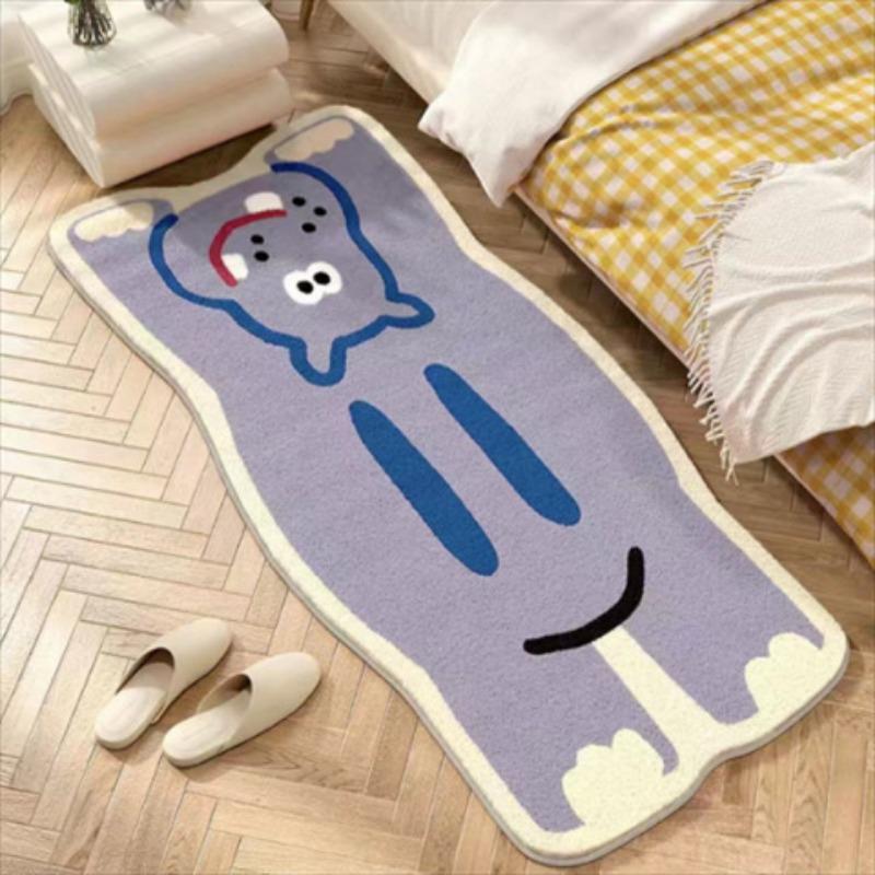 Cute Ins Style Cat Special Shaped Plush Bedroom Carpet Living Room Sofa Blanket Children's Blanket Room Non Slip Bedside Blanket