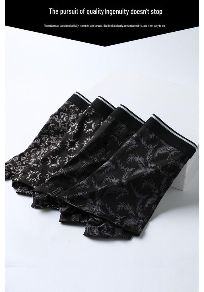 Men's Plus Size Black Boxer Briefs - High Elastic, Breathable, Loose Fit for Bigger Sizes
