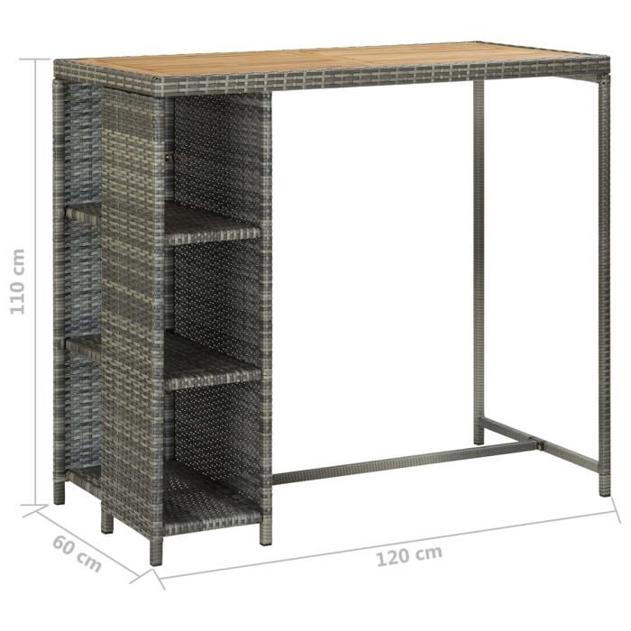 VidaXL Meuble de Bar de Jardin 5 pcs et Coussins Salon de Jardin Ensemble de Salle à Manger Mobilier de Patio Terrasse 3064917