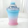 Ice Ball Cup with Lid And Straw, 2-in-1 Foldable Silicone Ice Maker And Drinking Cup, Portable Iced Beverage Cup for Travel And Outdoor Use