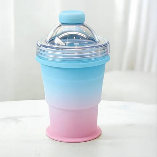 Ice Ball Cup with Lid And Straw, 2-in-1 Foldable Silicone Ice Maker And Drinking Cup, Portable Iced Beverage Cup for Travel And Outdoor Use