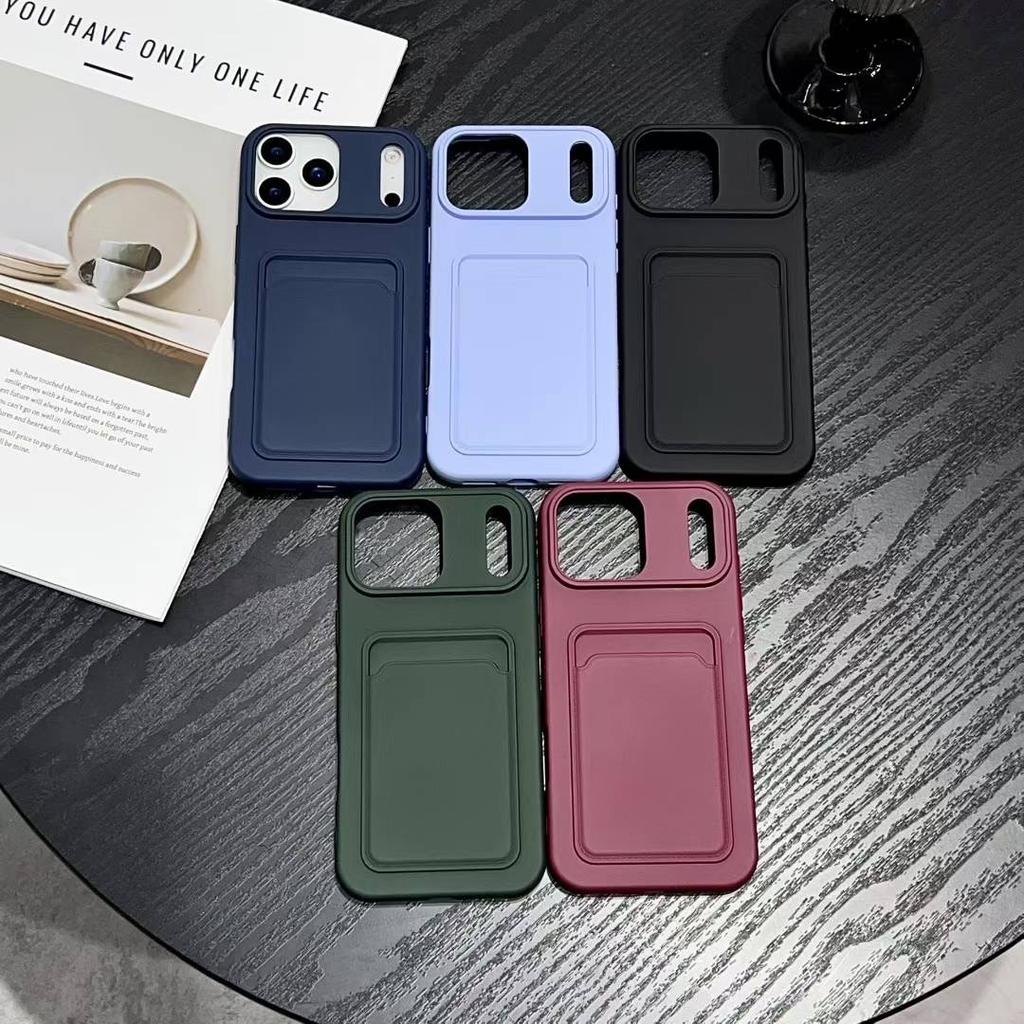Luxury Card Bag Slot Holder Pocket Case For iPhone 17 16 15 14 13 12 11 Pro Max XS XR X 8 7 Plus Soft Silicone Shockproof Cover