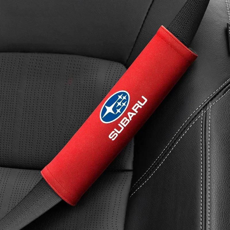 Leather Car Seat Belt Cushion Safety Belt Shoulder Protector Pad Accessories For Subaru XV Legacy WRX Forester Impreza GC8 STI ftet6