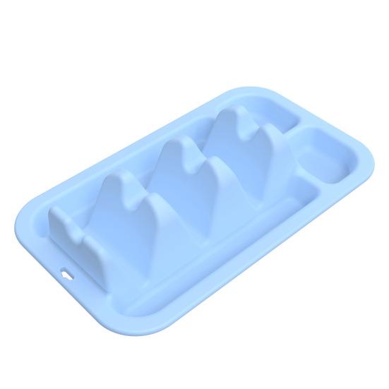 Silicone Taco Holder with 3 Dividers Reusable Tortilla Rack Non-Slip Food Dish Heat Cold Resistant Burrito Holder