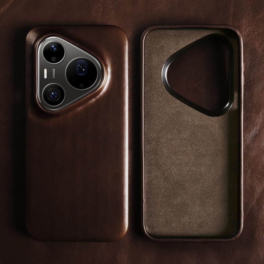 Capa de Celular de Couro Genuíno de Luxo para Huawei Pura 90 Pro Max 80 Ultra Mate 80 Pro Max 70 RS 30 40 50 60 Pro Capas Traseiras Bolsa