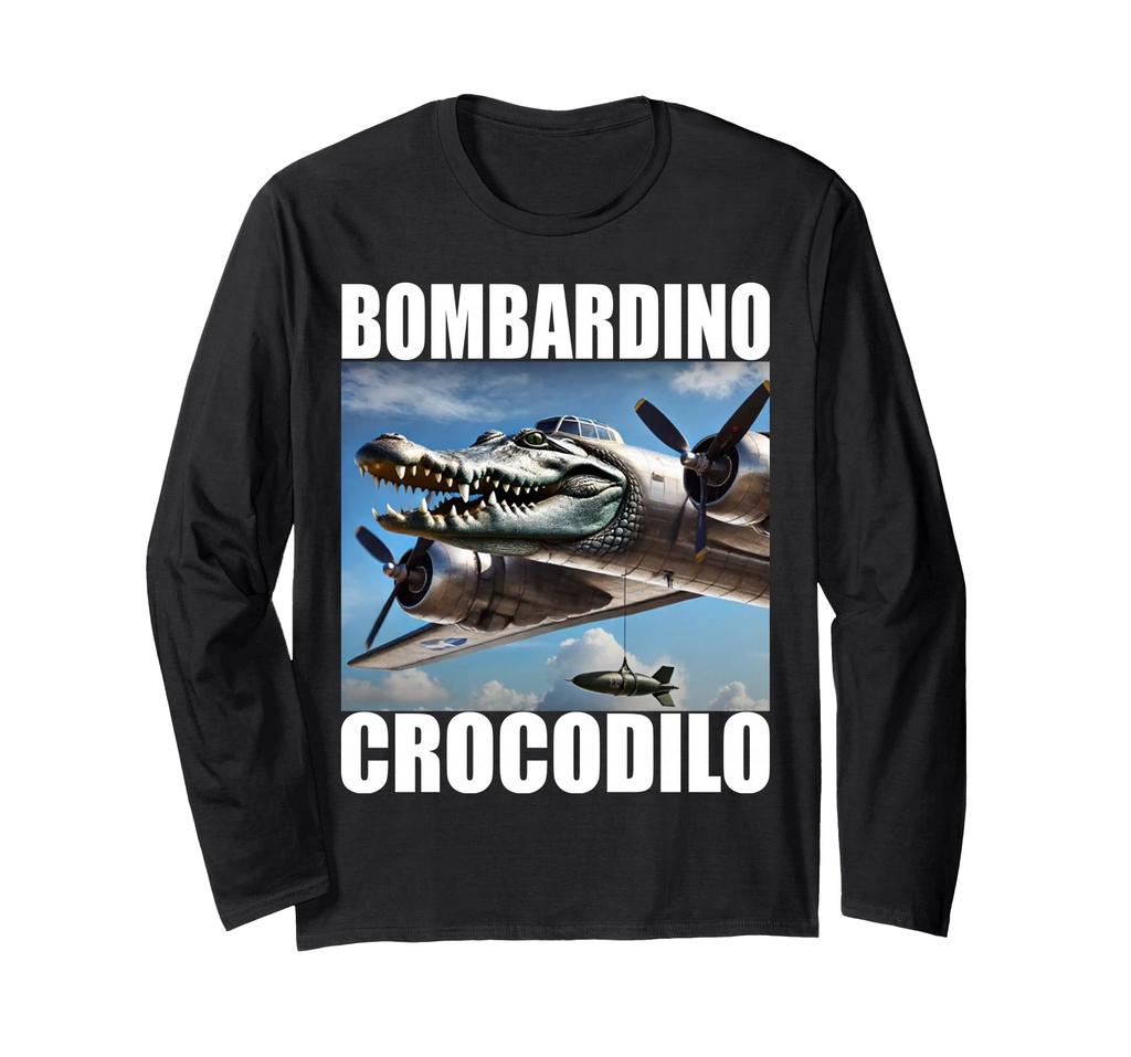 Bombardino Crocodilo - Italian Brainrot Meme Long Sleeve T-Shirt