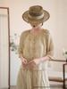 Women's Artistic Embroidered Linen Shirt - Summer 2026, Round Neck, Pleated, Loose Fit, 3/4 Sleeves, Chinese Style.