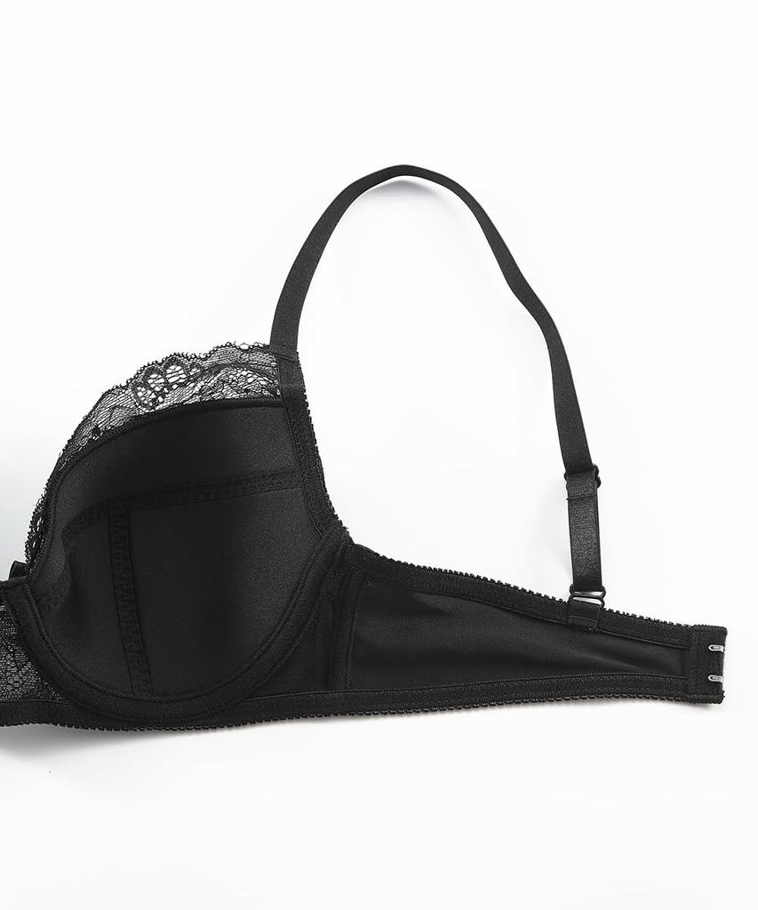 Nissen Innerwear of Deep Cup Knit Lace Bra and Panties for a Stable Set 5-Pack 3/4 Fit, G90/3L-4L