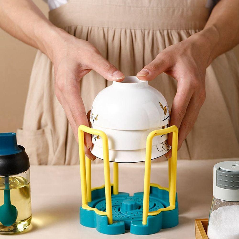 Draining Retractable Bowl Rack Single Tier Dish Display Stand Tableware Drainer Rack  Kitchen
