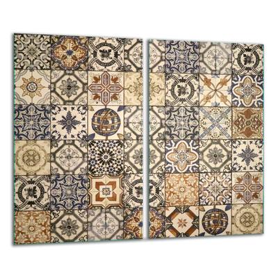 GLASS CUTTING BOARD 2x 30x52 MOSAIC