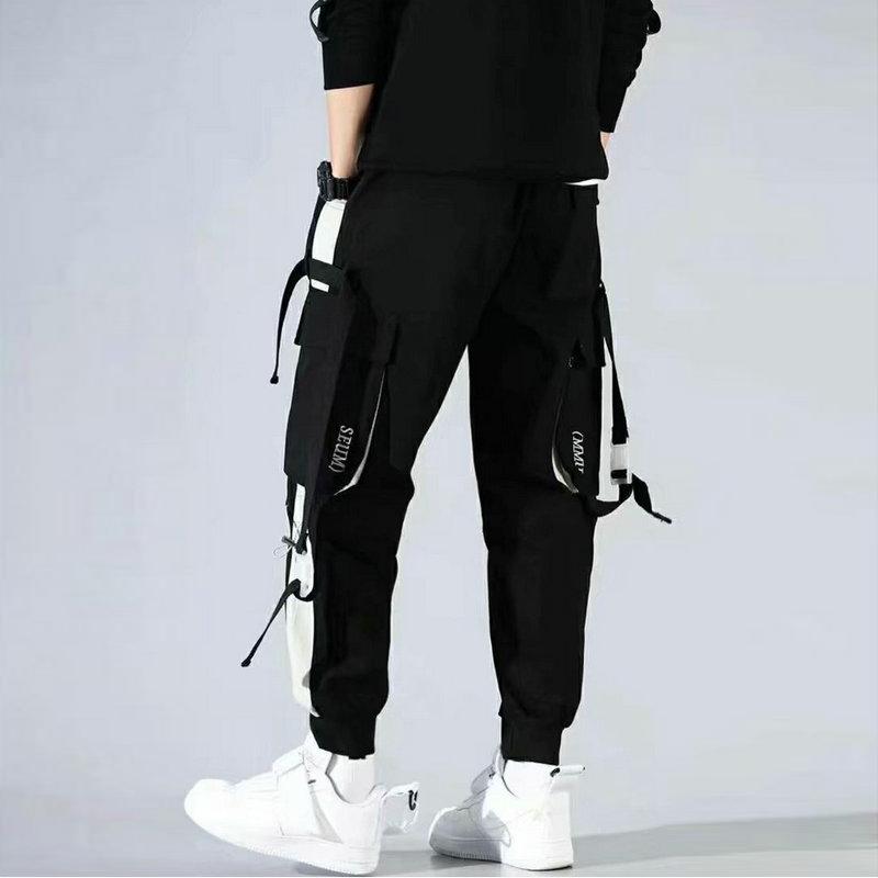 Jarní harémové kalhoty pro volný čas Muži Streetwear Stuhy Bavlna Slim Fit Módní joggery pro chlapce