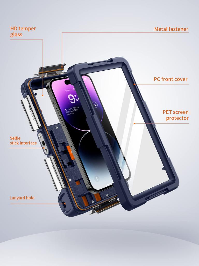 Lanhiem Smartphone Diving Case for Waterproof for Underwater and Videos IPX8 Highest Water with Ventilation Suitable for Diving up to Hot Fishing