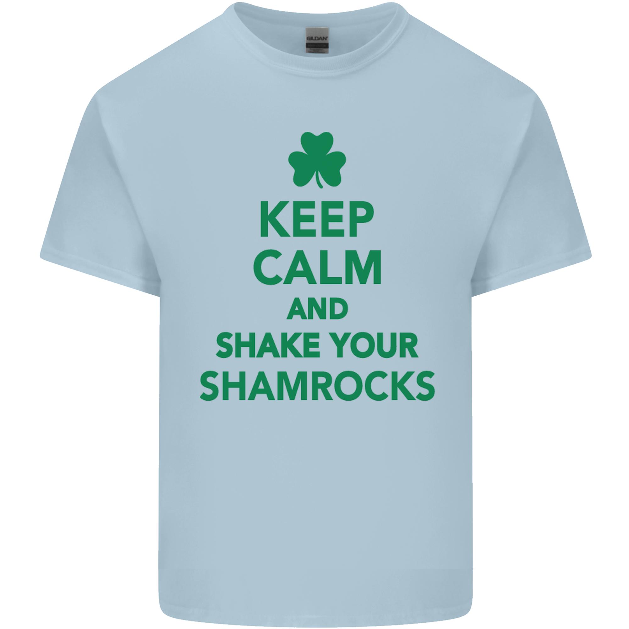 Keep Calm Shamrocks St Patricks Day Unisexs Light Cotton TShirt S